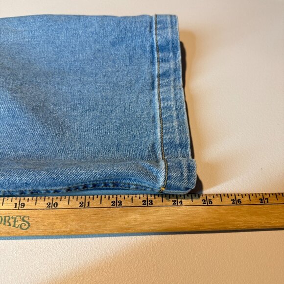 Driftwood Women 28 Charlee Jeans Wide Leg Cropped Button Fly Blue Denim STAIN - Picture 9 of 10